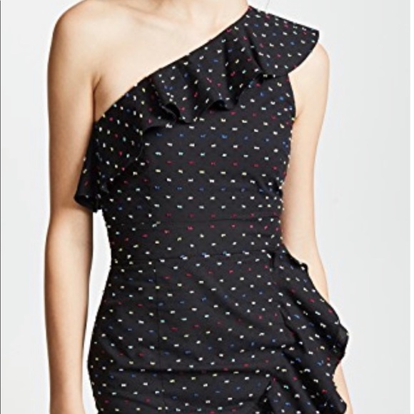 Wayf Dresses & Skirts - Wayf black with multi colored polka dots dress